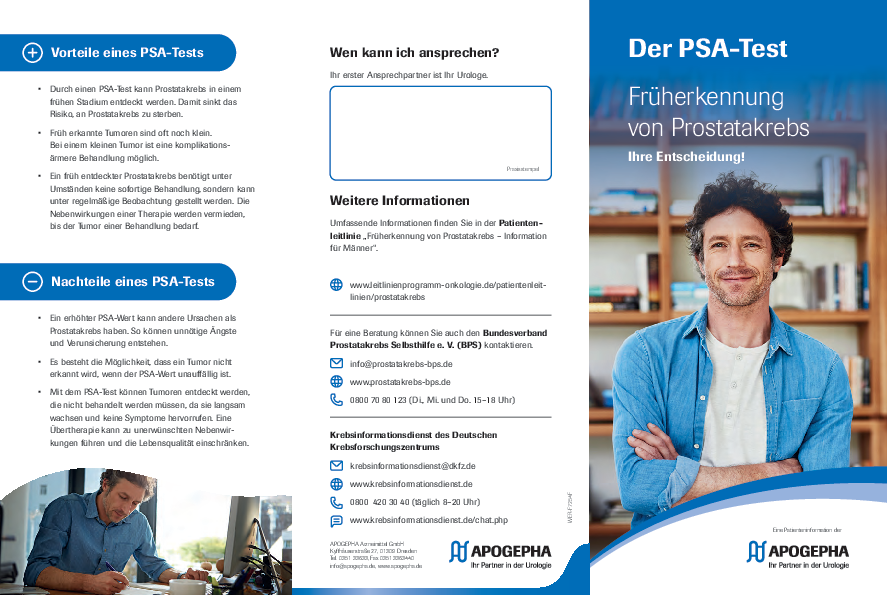 Titelseite der PDF-Datei PSA-Flyer Patienteninformation