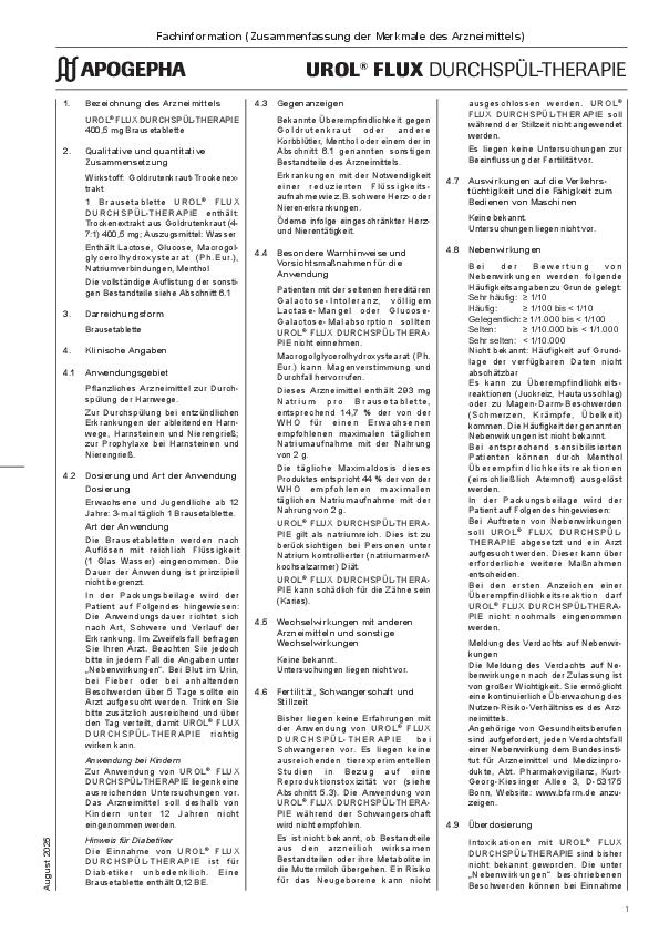 Titelseite der PDF-Datei Fachinformation UROL FLUX®